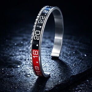 Red and Black Numbered steel Bracelet